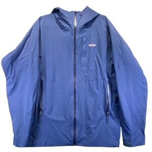 Patagonia Stretch Rainshadow Waterproof Hooded Rain Jacket Mens Large Blue